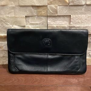 Black vintage leather clutch